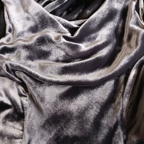 Anthropologie Eva Franco Velvet Dress Size 2 Gray - Picture 8 of 10